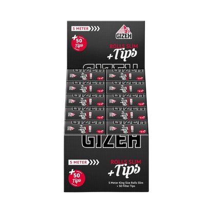 GIZEH BLACK - Rolls Slim + Tips (20er)