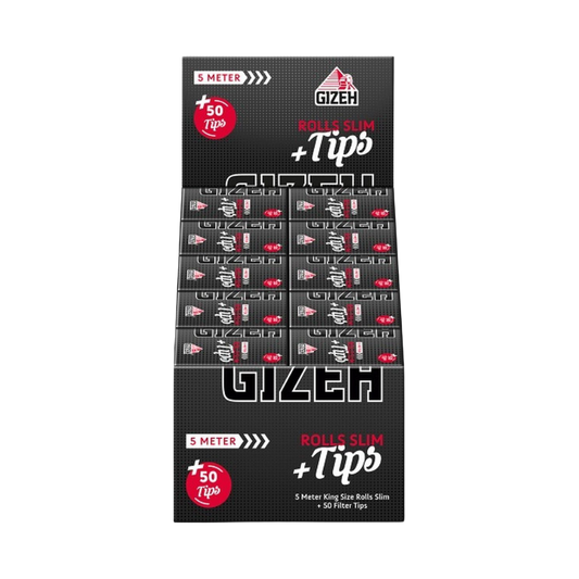 GIZEH BLACK - Rolls Slim + Tips (20er)