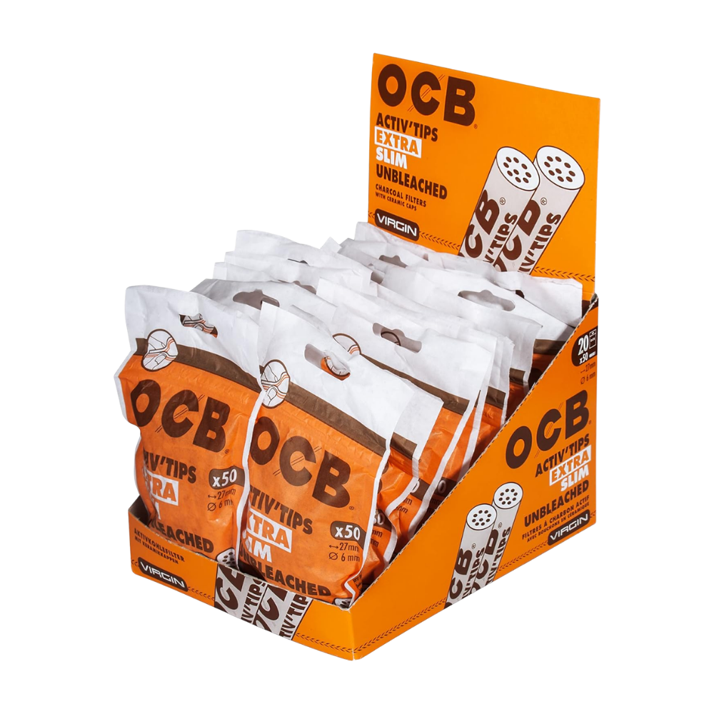 OCB FILTER - Aktiv Filter Extra Slim 6mm, Unbleached - 20x50