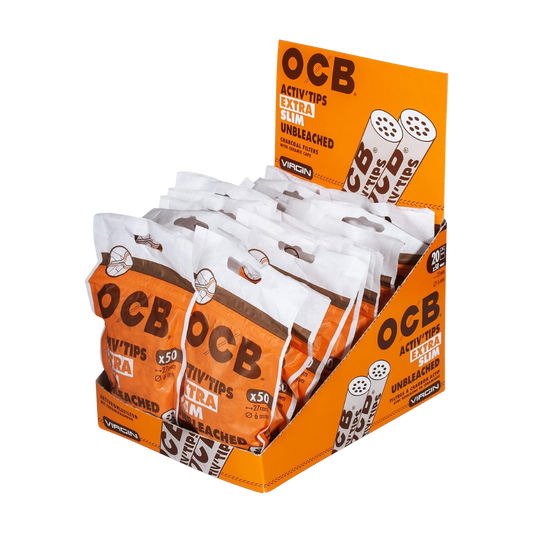 OCB FILTER - Aktiv Filter Extra Slim 6mm, Unbleached - 20x50
