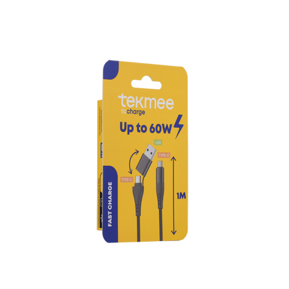 TEKMEE 2-in-1 USB-C Aufladekabel - Schwarz