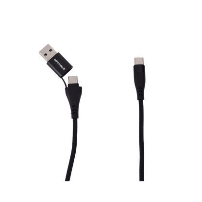 TEKMEE 2-in-1 USB-C Aufladekabel - Schwarz