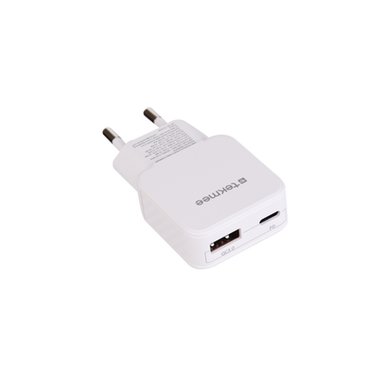 TEKMEE - WALL CHARGER 2-Ports - 20W USB + USB-C