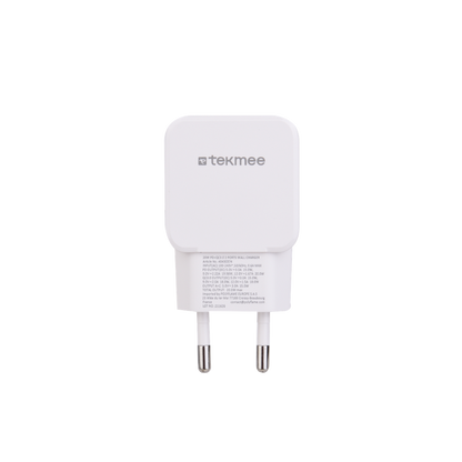 TEKMEE - WALL CHARGER 2-Ports - 20W USB + USB-C
