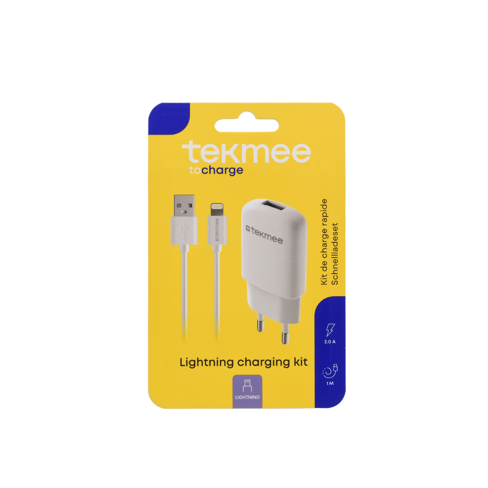 TEKMEE -  2-in-1 USB-A Schnellladeset - 1 Mtr.