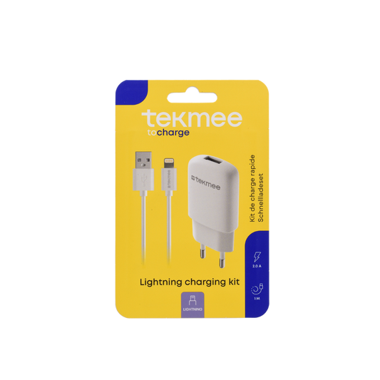 TEKMEE -  2-in-1 USB-A Schnellladeset - 1 Mtr.