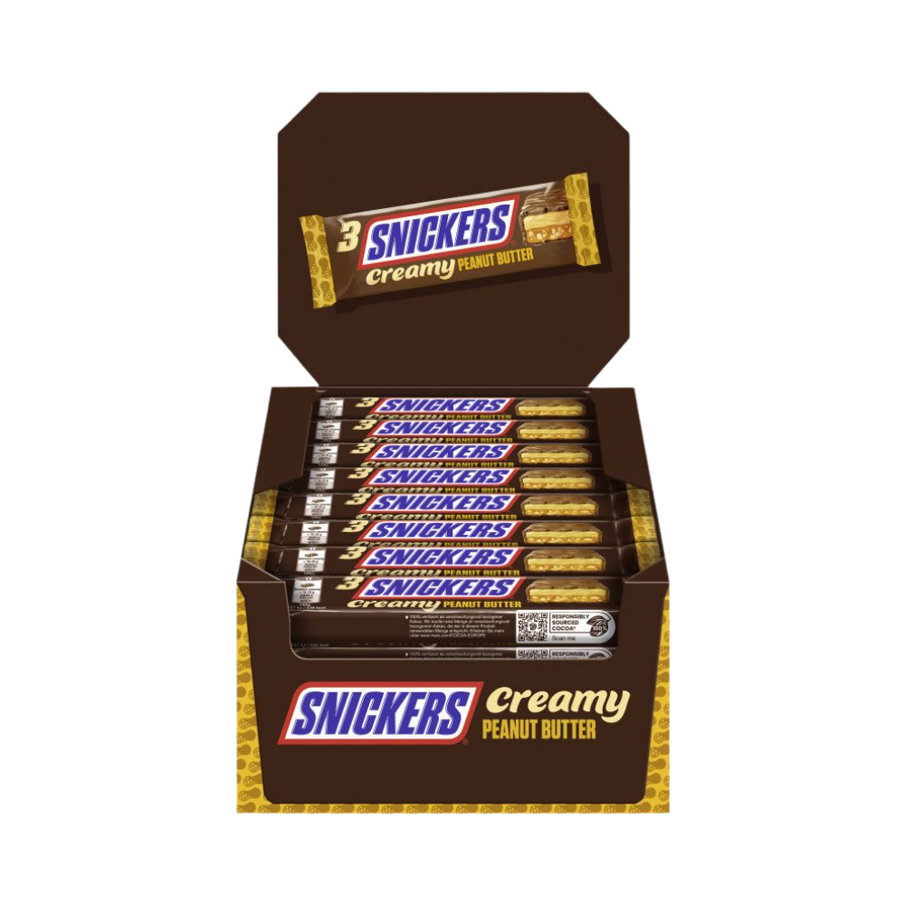 SNICKERS - Creamy Peanut Riegel 3er 32x54,75g - MHD: 30.08.2026