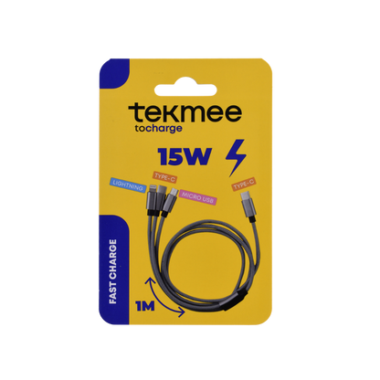 TEKMEE - 3in1 Nylon Braided cable -  USB-C -A -C -Micro