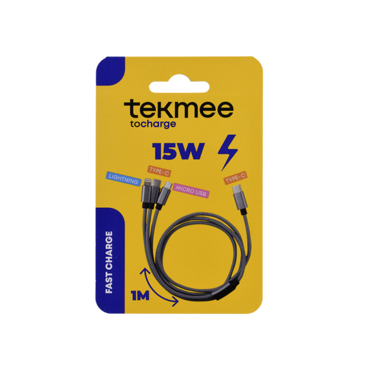 TEKMEE - 3in1 Nylon Braided cable -  USB-C -A -C -Micro