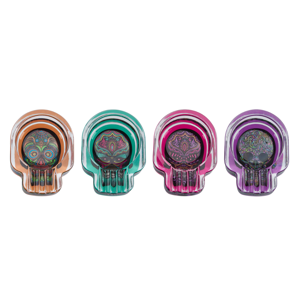CHAMP - Glasaschenbecher - Skull 4-farbig