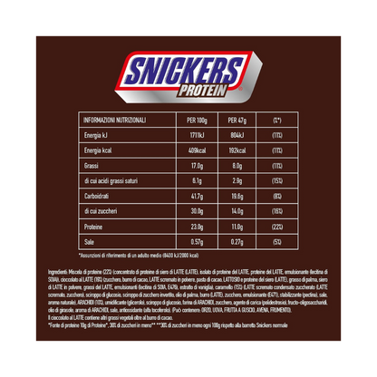 SNICKERS - Proteinriegel 18x47g - MHD: 20.05.2026