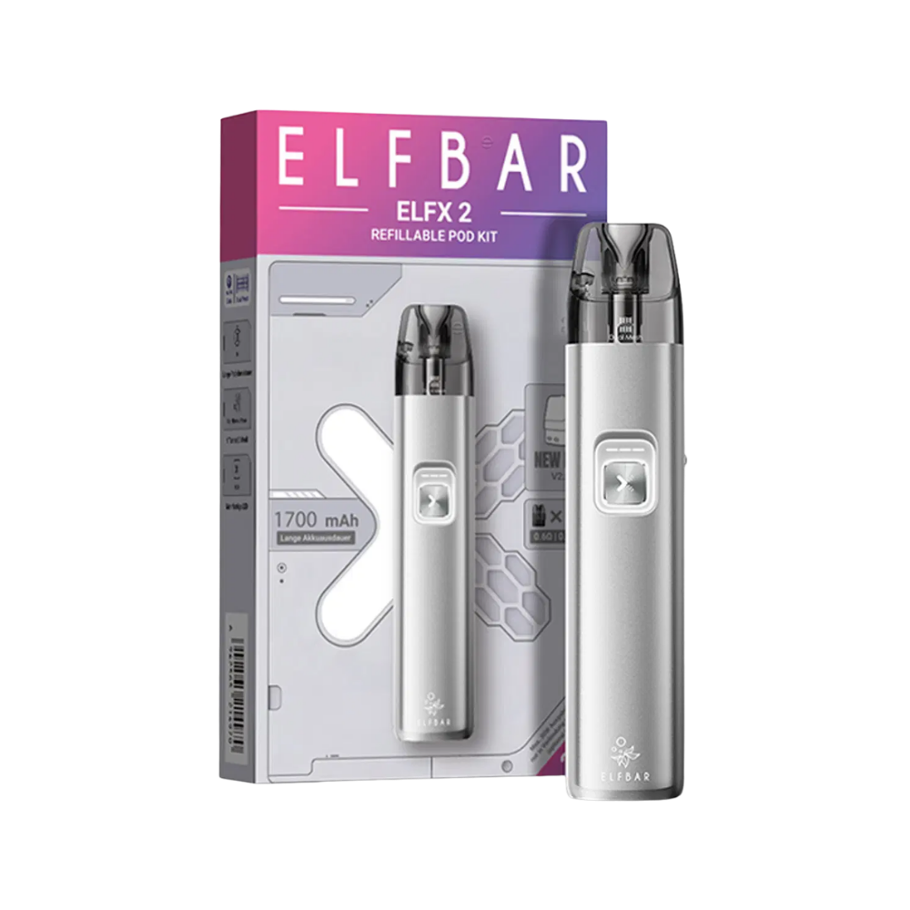 Elfbar ELFX 2 Refillable Pod Kit - Titanium Silver
