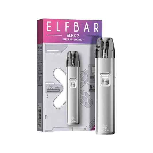 Elfbar ELFX 2 Refillable Pod Kit - Titanium Silver